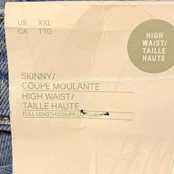 H&M Women's Light Blue Denim High Waist Skinny Jeans Plus Size XXL - Picture 8 of 8